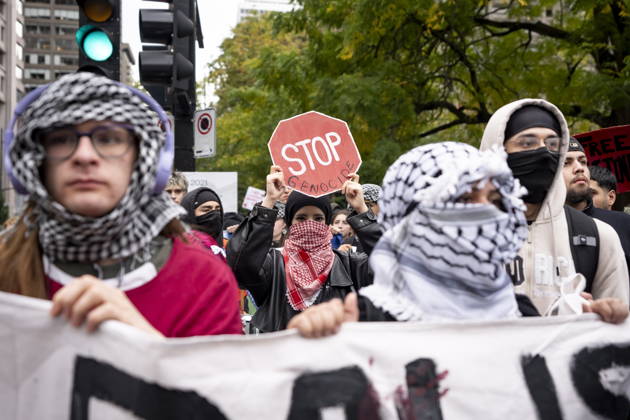 October 7, 2026, Montreal, Pq, CANADA: People take part in a pro-Palestinian march in Montreal, on Wednesday, Oct. 7, 2026. Montreal CANADA  - ZUMAc35_ 20261007_zaf_c35_062 Copyright: xChristopherxKatsarovx