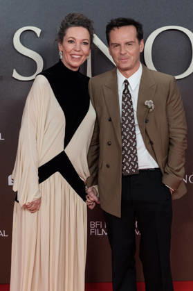Elsinore opening night gala at BFI London Film Festival LONDON, UNITED KINGDOM - OCTOBER 07: Olivia Colman (L) and Andrew Scott (R) attend the opening night gala of Elsinore during the 70th BFI London Film Festival at the Royal Festival Hall in London, United Kingdom on October 07, 2026. Wiktor Szymanowicz Anadolu London United Kingdom. Editorial use only. Please get in touch for any other usage.  Copyright: x2026xAnadoluxWiktorxSzymanowiczx