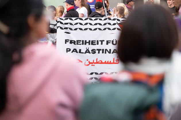 October 7, 2026, Cologne, Nrw, Germany: Multiple hundreds of people took part in a demonstration in Cologne marking the third anniversary of October 7, 2023, protesting IsraelÃ¢â‚¬â ¢s military campaign and genocidal intervention in Gaza. A smaller counter-protest took place without reported confrontations between the two groups...Police intervened and stopped the demonstration multiple times before protesters were held inside a police cage for approximately two hours. Officers later opened a corridor and allowed them to leave in small groups. During the dispersal, police arrested around 10 protesters, who were later released from custody. Cologne Germany  - ZUMAm356 20261007_zip_m356_007 Copyright: xMouafakxMahmaljix