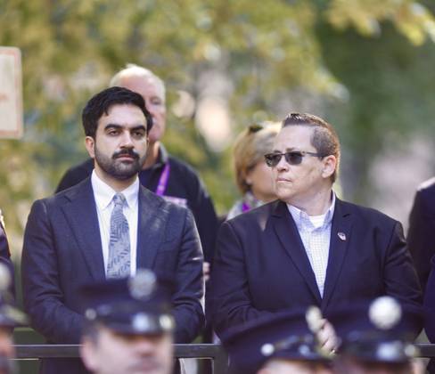 Mayor Zohran Mamdani and Fire Commissioner Lilian Bonsignorie FDNY leadership, and active and retired firefighters attend Riverside Drive rally for firefighters. Mayor Zohran Mamdani and Fire Commissioner Lilian Bonsignorie FDNY leadership, and active and retired firefighters attend Riverside Drive rally for firefighters. 07 Oct 2026 Pictured: Mayor Zohran Mamdani and Fire Commissioner Lilian Bonsignorie FDNY leadership, and active and retired firefighters attend Riverside Drive rally for firefighters.  Copyright: xThexMegaxAgencyxSteveSands NewYorkNewswire MEGAx