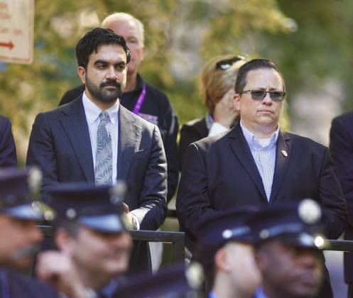Mayor Zohran Mamdani and Fire Commissioner Lilian Bonsignorie FDNY leadership, and active and retired firefighters attend Riverside Drive rally for firefighters. Mayor Zohran Mamdani and Fire Commissioner Lilian Bonsignorie FDNY leadership, and active and retired firefighters attend Riverside Drive rally for firefighters. 07 Oct 2026 Pictured: Mayor Zohran Mamdani and Fire Commissioner Lilian Bonsignorie FDNY leadership, and active and retired firefighters attend Riverside Drive rally for firefighters.  Copyright: xThexMegaxAgencyxSteveSands NewYorkNewswire MEGAx