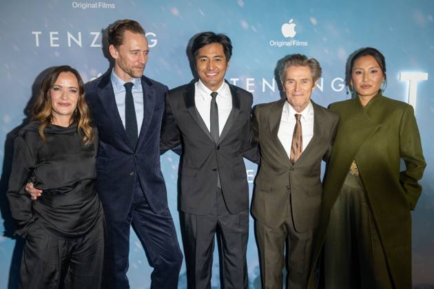 October 7, 2026, New York, New York, United States: (L-R) Jennifer Peedom, Tom Hiddleston, Genden Phuntsok, Willem Dafoe and Thinley Lhamo attend.Apple Original Films Tenzing New York Premiere at DGA Theater on October 07, 2026 in New York City. New York United States - ZUMAs197 20261007_aaa_s197_455 Copyright: xRonxAdarx