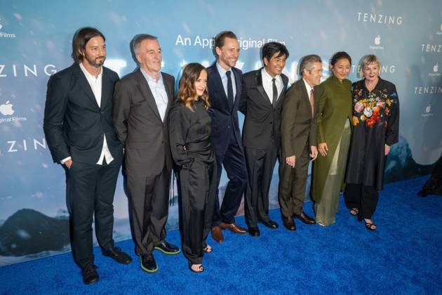October 7, 2026, New York, New York, United States: (L-R) Stefan Duscio, Luke Davies, Jennifer Peedom, Tom Hiddleston, Genden Phuntsok, Willem Dafoe, Thinley Lhamo and Liz Watts attend.Apple Original Films Tenzing New York Premiere at DGA Theater on October 07, 2026 in New York City. New York United States - ZUMAs197 20261007_aaa_s197_458 Copyright: xRonxAdarx