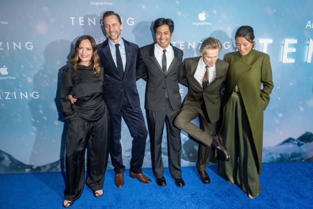 October 7, 2026, New York, New York, United States: (L-R) Jennifer Peedom, Tom Hiddleston, Genden Phuntsok, Willem Dafoe and Thinley Lhamo attend.Apple Original Films Tenzing New York Premiere at DGA Theater on October 07, 2026 in New York City. New York United States - ZUMAs197 20261007_aaa_s197_469 Copyright: xRonxAdarx