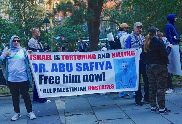 Pro-Palestinians rally outside City Hall NEW YORK, UNITED STATES - OCTOBER 07: Pro-Palestinian Americans rally outside City Hall and march to Union Square in New York, United States, on October 7, 2026, marking the anniversary of the October 7 attacks on Gaza. Selcuk Acar Anadolu New York United States. Editorial use only. Please get in touch for any other usage. Copyright: x2026xAnadoluxSelcukxAcarx