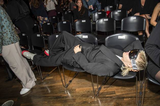 ABB ABOUTYOU Ski Aggu is seated in the audience at the ABOUT YOU Opera Fashion Show at the Admiralspalast on October 7, 2026, in Berlin, Germany