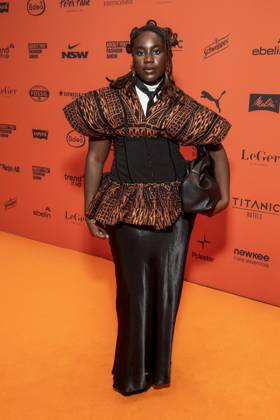 ABB ABOUTYOU Alexandra Rockson walks the Orange Carpet at the ABOUT YOU Opera Fashion Show at the Admiralspalast on October 7, 2026, in Berlin, Germany