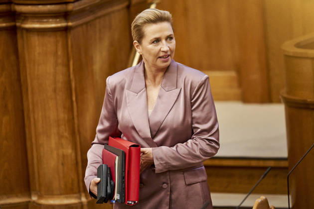 Opening Debate in the Danish Parliament: Prime Minister Mette Frederiksen of the Social Democratic Party before the opening debate in the Parliament Hall at Christiansborg on Thursday, October 8, 2026. Photo by Thomas Traasdahl, Ritzau Scanpix, Copenhagen, Denmark  Copyright: RitzauxScanpix ThomasxTraasdahlx spdk20261008-085013-L