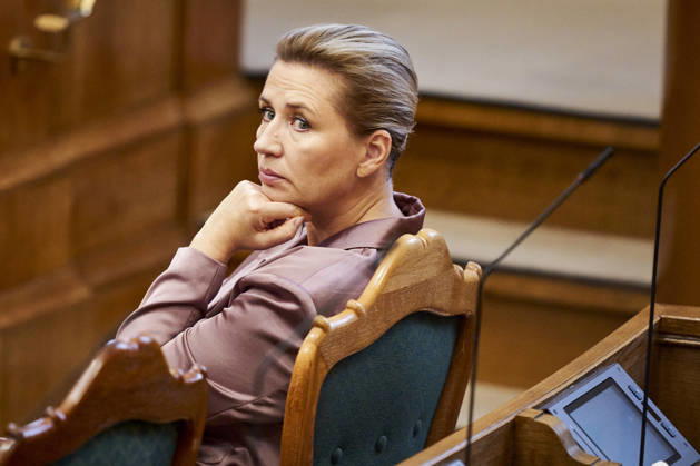 Opening debate in the Danish Parliament: Prime Minister Mette Frederiksen of the Social Democratic Party during the opening debate of Parliament in the Parliament Hall at Christiansborg on Thursday, October 8, 2026. Photo by Thomas Traasdahl, Ritzau Scanpix, Copenhagen, Denmark  Copyright: RitzauxScanpix ThomasxTraasdahlx spdk20261008-102619-L