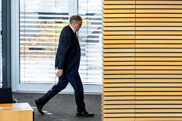 October 8, 2026, GER, Politics News, 8th Legislative Session, 57th Plenary Session in the Plenary Hall of the Thuringian State Parliament; Mario Voigt (CDU) leaves the plenary hall; 99096 Erfurt, Thuringian State Parliament, Thuringia, Germany