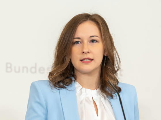 October 8, 2026: Presentation on Early Childhood Education—Claudia Plakolm (ÖVP), Federal Minister for Europe, Integration, and Family at the Federal Chancellery, on October 8, 2026, during the presentation of the 2025–26 Early Childhood Education Monitoring Report by Statistics Austria at the Federal Chancellery in Vienna, Vienna, Austria