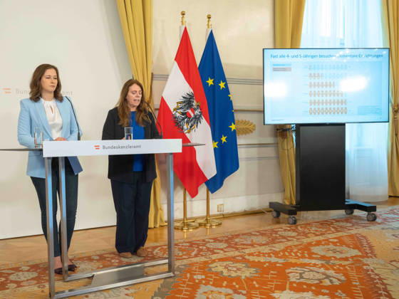 October 8, 2026: Presentation on Early Childhood Education by Claudia Plakolm (ÖVP), Federal Minister for Europe, Integration, and Family at the Federal Chancellery, Claudia Plakolm (ÖVP), and Manuela Lenk, Director General of Specialized Statistics at Statistics Austria, on October 8, 2026, at the presentation of the 2025–26 Monitoring Report on Early Childhood Education
