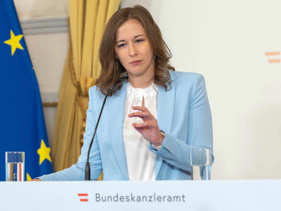 October 8, 2026: Presentation on Early Childhood Education—Claudia Plakolm (ÖVP), Federal Minister for Europe, Integration, and Family at the Federal Chancellery, on October 8, 2026, during the presentation of the 2025–26 Early Childhood Education Monitoring Report by Statistics Austria at the Federal Chancellery in Vienna, Vienna, Austria