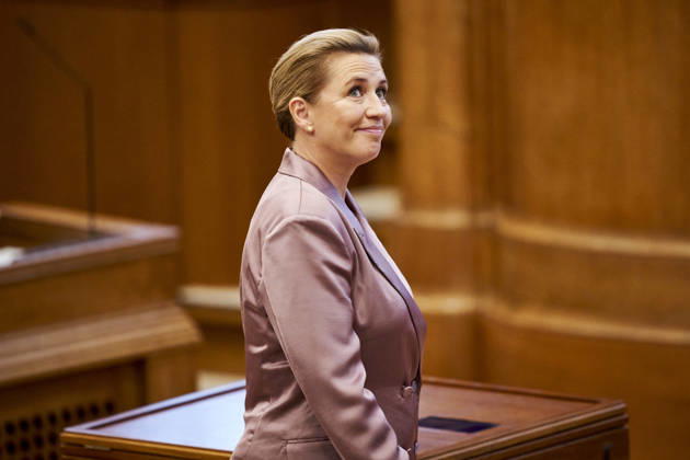 Opening Debate in the Danish Parliament: Prime Minister Mette Frederiksen of the Social Democratic Party before the opening debate in the Parliament Hall at Christiansborg on Thursday, October 8, 2026. Photo by Thomas Traasdahl, Ritzau Scanpix, Copenhagen, Denmark  Copyright: RitzauxScanpix ThomasxTraasdahlx spdk20261008-105147-L