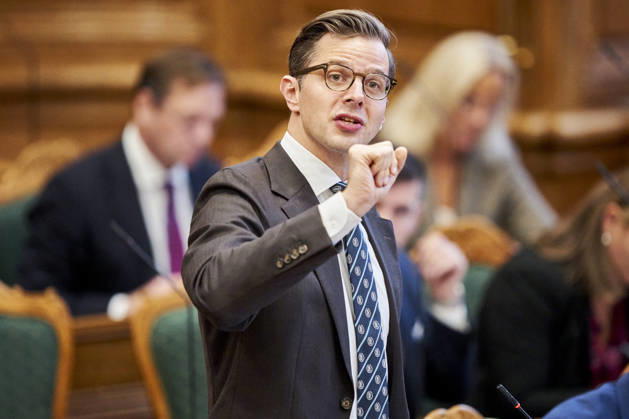 Opening Debate in the Danish Parliament: Alex Vanopslagh, Chairman of the Liberal Alliance, during the opening debate in the Parliament Hall at Christiansborg on Thursday, October 8, 2026. Photo by Thomas Traasdahl, Ritzau Scanpix, Copenhagen, Denmark  Copyright: RitzauxScanpix ThomasxTraasdahlx spdk20261008-112432-L