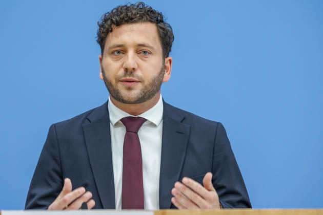 Franziska Brantner, Federal Chair of Alliance 90 The Greens, and Felix Banaszak, Federal Chair of Alliance 90 The Greens, at the Federal Press Conference Center Presentation of the flagship proposal Our Plan for Germany Fra