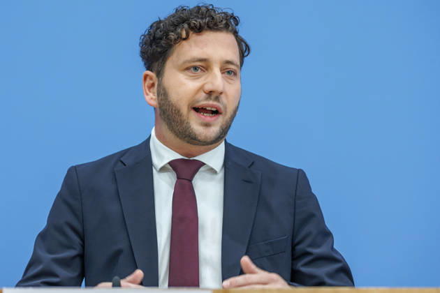 Franziska Brantner, Federal Chair of Alliance 90 The Greens, and Felix Banaszak, Federal Chair of Alliance 90 The Greens, at the Federal Press Conference Center Presentation of the flagship proposal Our Plan for Germany Fra