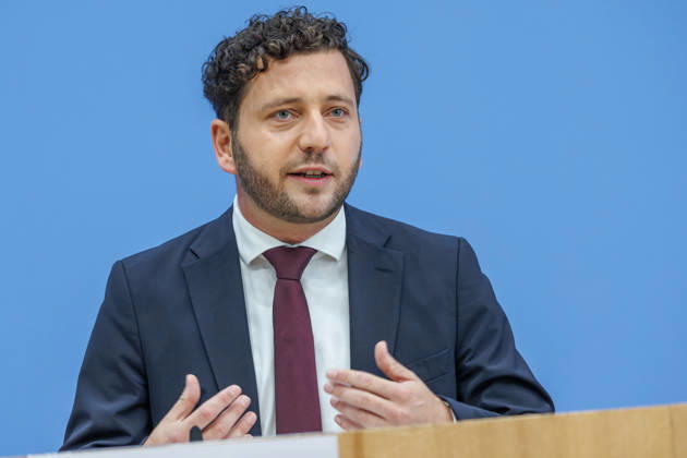 Franziska Brantner, Federal Chair of Alliance 90 The Greens, and Felix Banaszak, Federal Chair of Alliance 90 The Greens, at the Federal Press Conference Center Presentation of the flagship proposal Our Plan for Germany Fra
