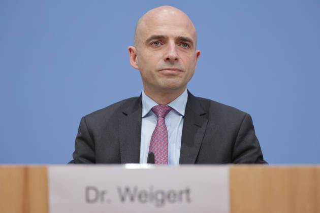 Dr. Benjamin Weigert, Head of the Economic Affairs Division at the Federal Ministry for Economic Affairs and Energy, press conference on the presentation of the Federal Government’s Fall 2026 Economic Forecast, Berlin, October 8, 2026