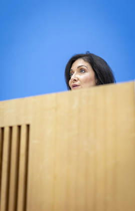 Katherina Reiche, Federal Minister of Economic Affairs and Energy, presents the federal government s Fall 2026 Economic Forecast at a federal press conference in Berlin on October 8, 2026, Berlin, Germany Copyright: xYonaxElsnerx