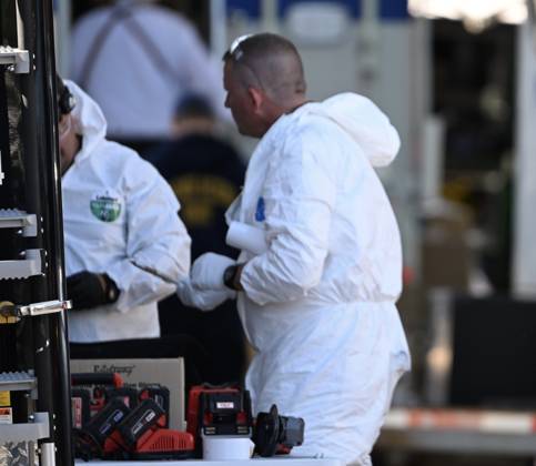 October 7, 2026, Philadelphia, Pennsylvania, USA: FBI agents seize evidence from the home of Eugene Horsch on West Chew Avenue in Philadelphia, Pennsylvania, United States, on October 7, 2026. Several evidence boxes and bags are visible, including one labeled drain trap and liquid contents. Authorities are investigating the property after linking it to at least seven missing women. Eugene Horsch is the son of the late Raymond R.C. Horsch. Philadelphia USA - ZUMAs197 20261007_aaa_s197_635 Copyright: xKylexMazzax