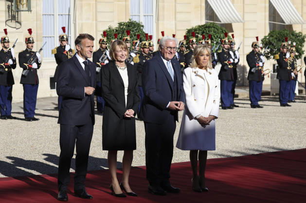 NEWS : Visite d Etat de Frank-Walter Steinmeier - Paris - 08 10 2026 Accueil de Frank-Walter Steinmeier, Prà sident de la Rà publique fà dà rale d Allemagne et de Elke Budenbender par Emmanuel Macron, Prà sident de la Rà publique et Brigitte Macron ce jeudi 8 octobre au palais de l™Elysà e ParisFrance Copyright: xMichtofx