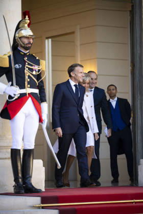 French President Macron Welcomes Germany s President Steinmeier - Paris French President Emmanuel Macron and his wife Brigitte Macron welcomes Germany s President and his wife at the Elysee Palace in Paris on October 8, 2026. Photo by Eliot Blondet ABACAPRESS.COM Paris France France  Copyright: xBlondetxEliot ABACAx