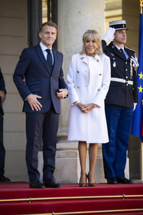 French President Macron Welcomes Germany s President Steinmeier - Paris French President Emmanuel Macron and his wife Brigitte Macron welcomes Germany s President and his wife at the Elysee Palace in Paris on October 8, 2026. Photo by Eliot Blondet ABACAPRESS.COM Paris France France  Copyright: xBlondetxEliot ABACAx