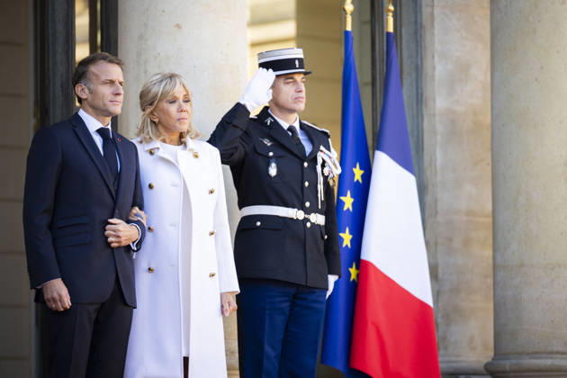 French President Macron Welcomes Germany s President Steinmeier - Paris French President Emmanuel Macron and his wife Brigitte Macron welcomes Germany s President and his wife at the Elysee Palace in Paris on October 8, 2026. Photo by Eliot Blondet ABACAPRESS.COM Paris France France  Copyright: xBlondetxEliot ABACAx
