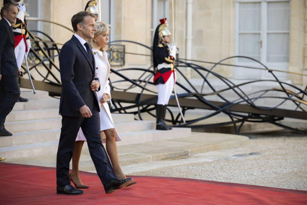 French President Macron Welcomes Germany s President Steinmeier - Paris French President Emmanuel Macron and his wife Brigitte Macron welcomes Germany s President and his wife at the Elysee Palace in Paris on October 8, 2026. Photo by Eliot Blondet ABACAPRESS.COM Paris France France  Copyright: xBlondetxEliot ABACAx