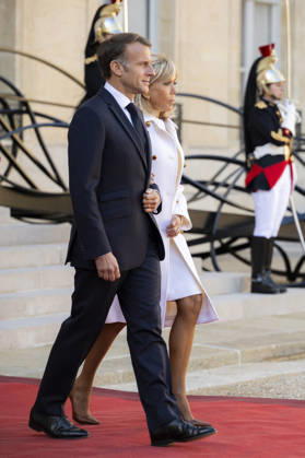 French President Macron Welcomes Germany s President Steinmeier - Paris French President Emmanuel Macron and his wife Brigitte Macron welcomes Germany s President and his wife at the Elysee Palace in Paris on October 8, 2026. Photo by Eliot Blondet ABACAPRESS.COM Paris France France  Copyright: xBlondetxEliot ABACAx