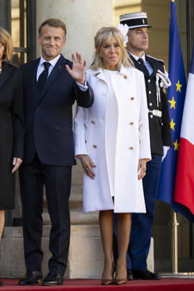 French President Macron Welcomes Germany s President Steinmeier - Paris French President Emmanuel Macron and his wife Brigitte Macron welcomes Germany s President and his wife at the Elysee Palace in Paris on October 8, 2026. Photo by Eliot Blondet ABACAPRESS.COM Paris France France  Copyright: xBlondetxEliot ABACAx
