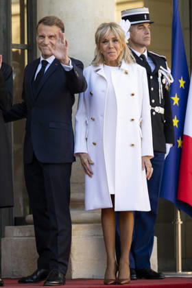 French President Macron Welcomes Germany s President Steinmeier - Paris French President Emmanuel Macron and his wife Brigitte Macron welcomes Germany s President and his wife at the Elysee Palace in Paris on October 8, 2026. Photo by Eliot Blondet ABACAPRESS.COM Paris France France  Copyright: xBlondetxEliot ABACAx