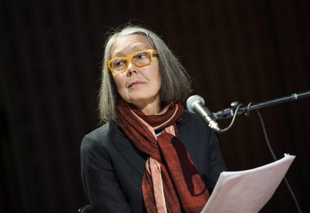 Canadian poet Anne Carson performs her work *Antigonick* at the Moderna Museet art gallery in Stockholm, Sweden, on May 8, 2015 STOCKHOLM SWEDEN ACE x10050x  Copyright: xPontusxLundahl TTx ANNE CARSON G1vGiG_z3P0