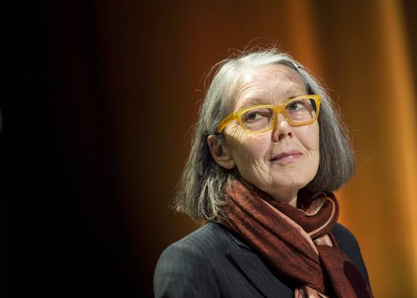 Canadian poet Anne Carson performs her work *Antigonick* at the Moderna Museet art gallery in Stockholm, Sweden, on May 8, 2015 STOCKHOLM SWEDEN ACE x10050x  Copyright: xPontusxLundahl TTx ANNE CARSON n9vXldPFgR0