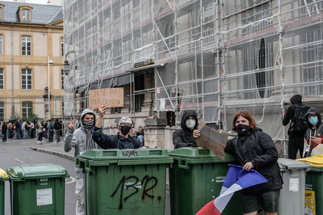 Protest against eduction conditions continues in Nancy NANCY, FRANCE - OCTOBER 8: Students take to the streets to protest education conditions in Nancy, France, on October 8, 2026. Students are taking part in a nationwide high-school mobilization over school conditions and demands for greater education resources, while security units remain deployed around several locations in the city. Muhammed Said Tako Anadolu Nancy France. Editorial use only. Please get in touch for any other usage. Copyright: x2026xAnadoluxMuhammedxSaidxTakox