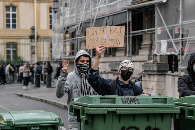 Protest against eduction conditions continues in Nancy NANCY, FRANCE - OCTOBER 8: Students take to the streets to protest education conditions in Nancy, France, on October 8, 2026. Students are taking part in a nationwide high-school mobilization over school conditions and demands for greater education resources, while security units remain deployed around several locations in the city. Muhammed Said Tako Anadolu Nancy France. Editorial use only. Please get in touch for any other usage. Copyright: x2026xAnadoluxMuhammedxSaidxTakox