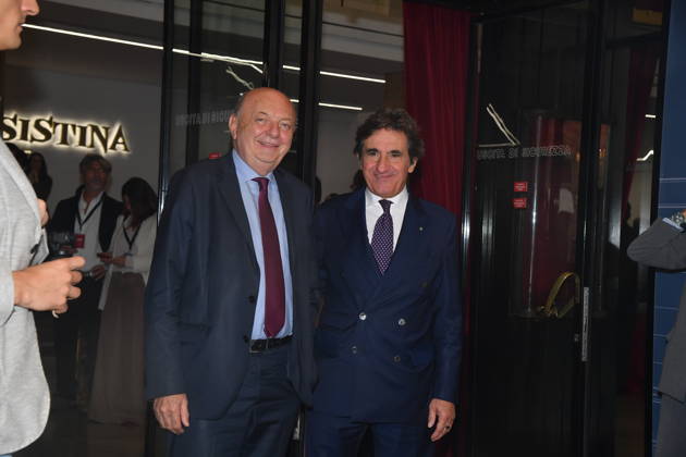 IPA89427768 - Rome, Teatro Sistina: Celebration marking the 150th anniversary of *Corriere della Sera*. Pictured: Gilberto Pichetto, Fratin, and Urbano Cairo Copyright: xVincenzoxLandix xVincenzoxLandix IPA89427768