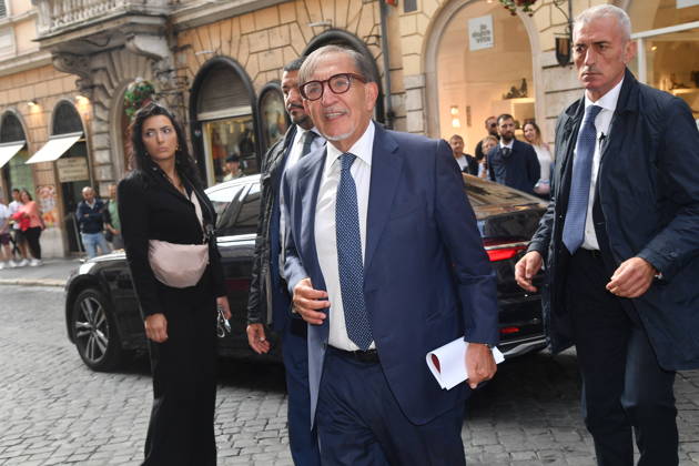 IPA89428011 - Rome, Teatro Sistina: Celebration marking the 150th anniversary of *Corriere della Sera*. Pictured: Ignazio La Russa Copyright: xVincenzoxLandix xVincenzoxLandix IPA89428011