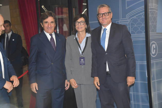 IPA89427703 - Rome, Teatro Sistina: Celebration marking the 150th anniversary of *Corriere della Sera*. Pictured: Fiorenza Sarzanini and Urbano Cairo Copyright: xVincenzoxLandix xVincenzoxLandix IPA89427703