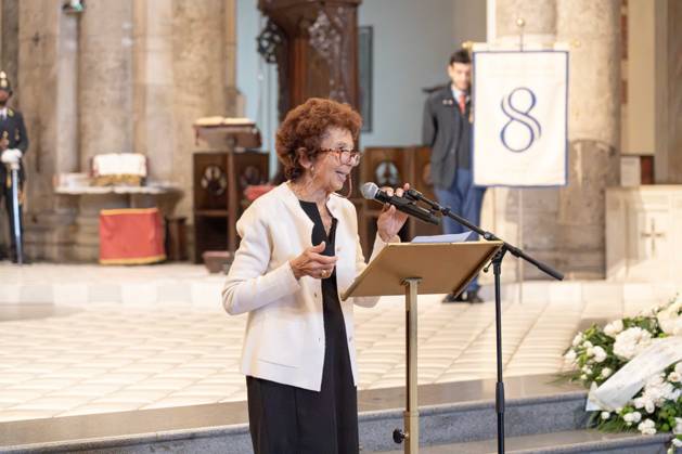 IPA89429978 - Milan, October 8, 2026, Basilica of Sant™Ambrogio, Eucharistic celebration marking the 25th anniversary of the Linate plane crash Pictured: Adele Pesapane Scarani, president of the October 8, 2001 Committee Copyright: xGiuliaxSciaccax xGiuliaxSciaccax IPA89429978