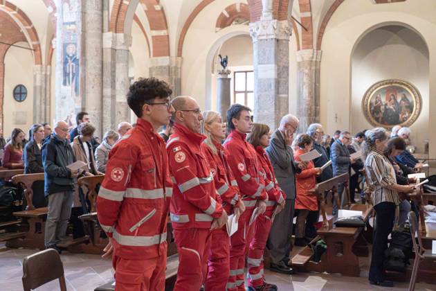 IPA89429927 - Milan, October 8, 26, Basilica of St. Ambrose, Eucharistic celebration marking the 25th anniversary of the Linate plane crash Copyright: xGiuliaxSciaccax xGiuliaxSciaccax IPA89429927