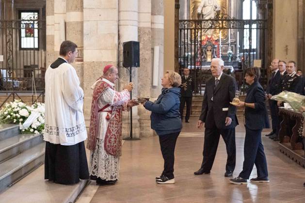 IPA89429944 - Milan, October 8, 26, Basilica of St. Ambrose, Eucharistic celebration marking the 25th anniversary of the Linate plane crash Pictured: Mario Delpini, Archbishop of Milan Copyright: xGiuliaxSciaccax xGiuliaxSciaccax IPA89429944