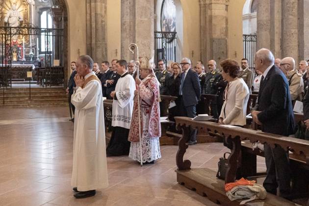 IPA89429912 - Milan, October 8, 26, Basilica of St. Ambrose, Eucharistic celebration marking the 25th anniversary of the Linate plane crash Pictured: Mario Delpini, Archbishop of Milan Copyright: xGiuliaxSciaccax xGiuliaxSciaccax IPA89429912