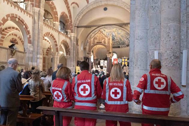 IPA89429922 - Milan, October 8, 1926, Basilica of Saint Ambrose, Eucharistic celebration marking the 25th anniversary of the Linate plane crash Copyright: xGiuliaxSciaccax xGiuliaxSciaccax IPA89429922