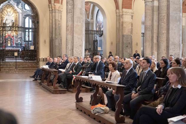 IPA89429932 - Milan, October 8, 1926, Basilica of Saint Ambrose, Eucharistic celebration marking the 25th anniversary of the Linate plane crash Copyright: xGiuliaxSciaccax xGiuliaxSciaccax IPA89429932