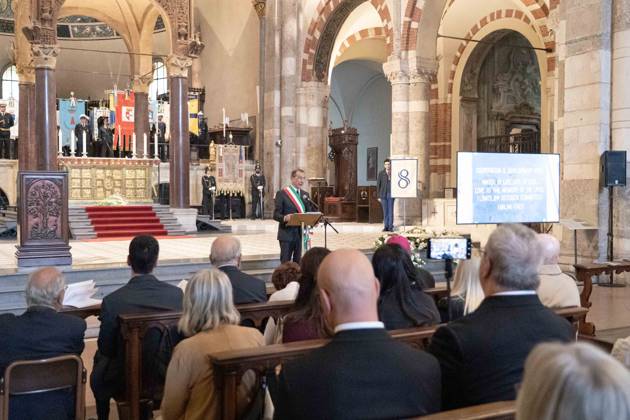 IPA89429962 - Milan, October 8, 26, Basilica of Sant™Ambrogio, Eucharistic celebration marking the 25th anniversary of the Linate plane crash Pictured: Milan Mayor Giuseppe Sala  Copyright: xGiuliaxSciaccax xGiuliaxSciaccax IPA89429962