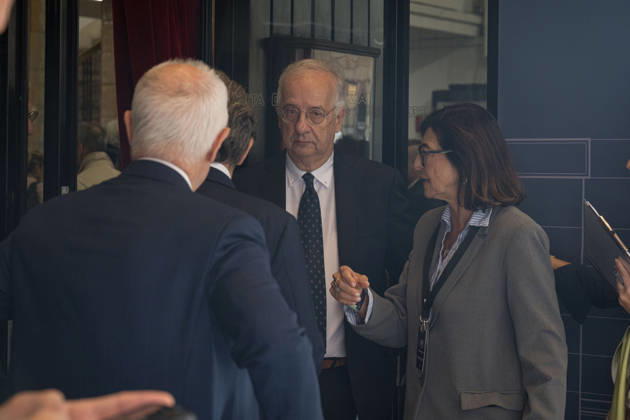 IPA89429502 - Luciano Fontana; Urban Cairo; Walter Veltroni and Fiorenza Sarzanini arriving at the Teatro Sistina for the celebrations marking the 150th anniversary of the *Corriere della Sera*, in Rome, Italy, on October 8, 2026. Flavio Brancaleone Fotogramma Copyright: xFLAVIO_BRANCALONEx xx IPA89429502