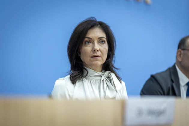 Katherina Reiche, Federal Minister of Economic Affairs and Energy, presents the federal government s Fall 2026 Economic Forecast at a federal press conference in Berlin on October 8, 2026, Berlin, Germany Copyright: xYonaxElsnerx