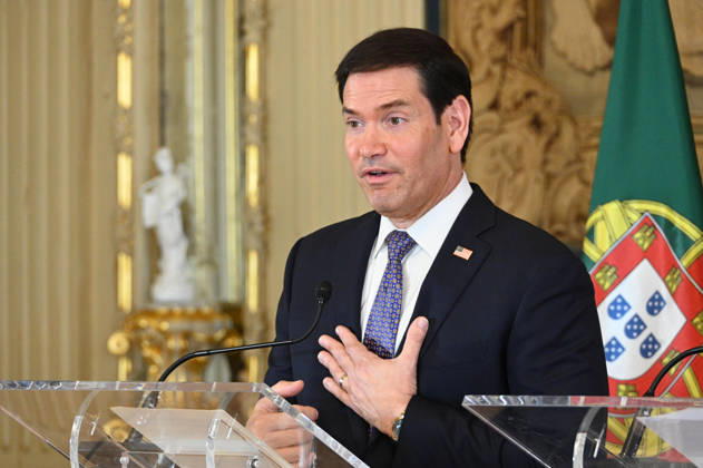 October 8, 2026, Lisbon, Lisbon, Portugal: U.S. Secretary of State MARCO RUBIO speaks and gestures at a lectern during a joint press conference with Portuguese Minister of State and Foreign Affairs PAULO RANGEL at Palacio das Necessidades in Lisbon, Portugal, on October 8, 2026. The media appearance follows their bilateral meeting during RUBIO s visit to Portugal. Lisbon Portugal - ZUMAr238 20261008_zip_r238_021 Copyright: xRicardoxRochax